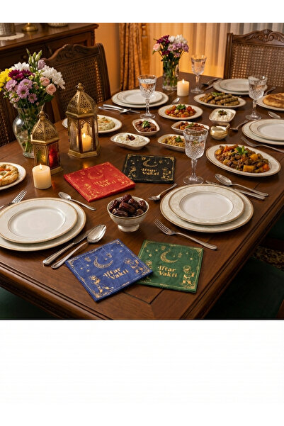 Nesli&Neva İftar Vakti Yazılı/Ramazan Sofralarına Özel 20 Adet Peçete