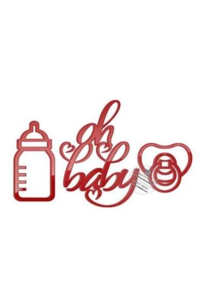 Decoratiuni Dulci Set toppers bebelus Oh baby | decor pentru tort - Negru