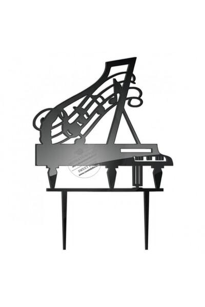 Decoratiuni Dulci Topper pian, plexi - Negru