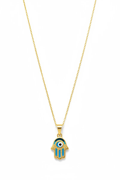 Hakan Güler Kuyumculuk 14 Ayar Altın Fatma Ana Eli Nazar Boncuklu Zincir Kolye