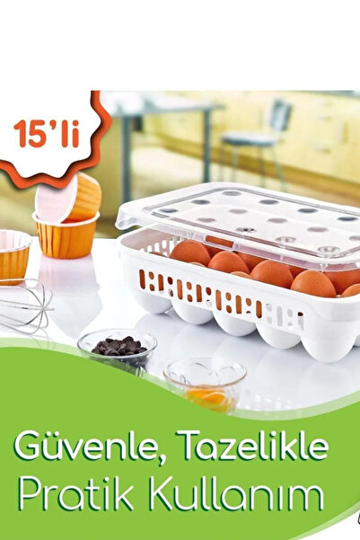Tuncel Store حاوية بيض بـ 15 قسمًا-Ak680 (945)