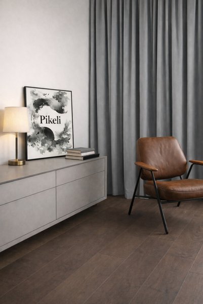 Pikeli Luxury Blackout Blackout Curtain - Light Blocking - Heat & Sound Insulating (Grey)