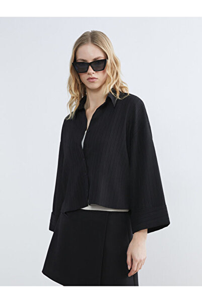 LC Waikiki Rmz Gi̇yi̇m Farkiyla Striped Loose Fit Women's Shirt