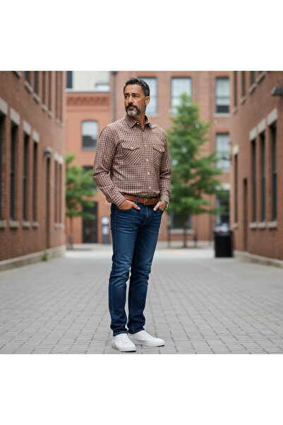 EREN STYLE Classic Cotton Long Sleeve Shirt with Double Pockets (Regular Fit)