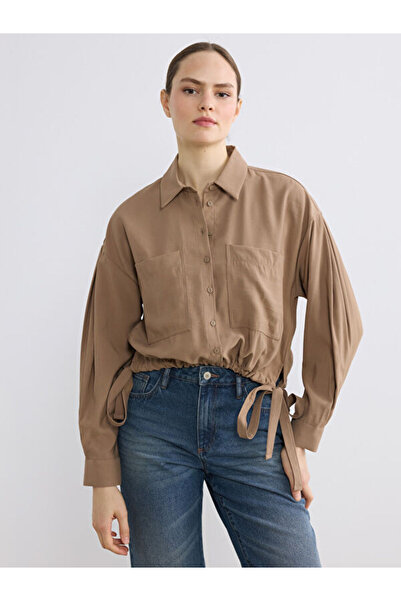 LC Waikiki Rmz Gi̇yi̇m Farkiyla Lace-Up Loose Fit Women's Shirt