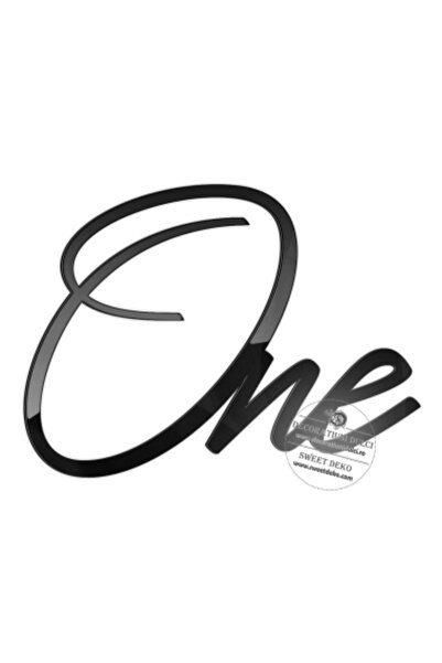 Decoratiuni Dulci Topper tort One Calligraphy | decor lateral - Negru