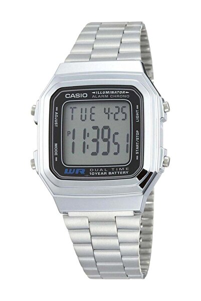 Casio ساعة رقمية بسوار من الفولاذ المقاوم للصدأ، موديل A178WA-1ADF، مقاس 37 م...