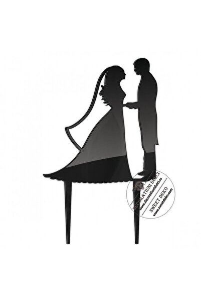 Decoratiuni Dulci Topper nunta mire si mireasa - Negru