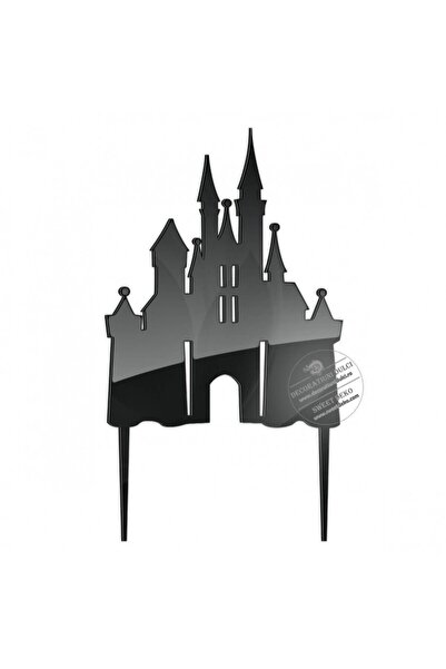 Decoratiuni Dulci Topper castel plexiglas - Negru