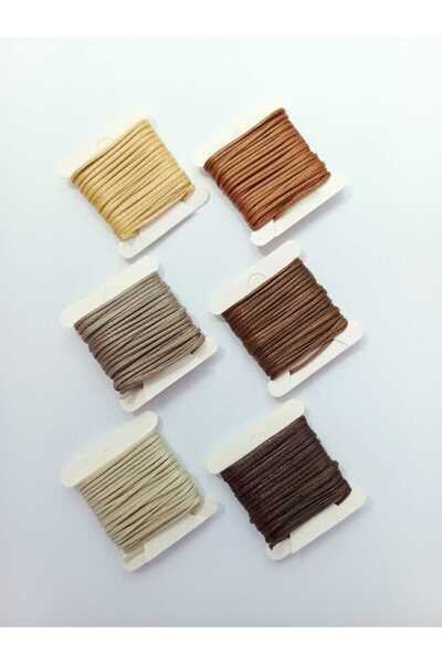 Eskişehir hobi sanat 1 mm, 5 metri, 6 culori, șnur cerat (TOTAL 30 METRI) Șnu...