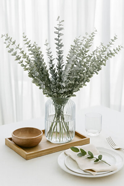 Lui Tasarım Eucalyptus Flower Artificial Realistic Looking 5 Branches Odorles...