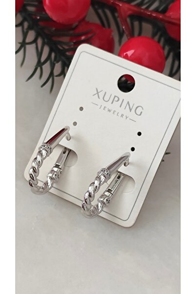 DİAVENTA TAKI VE AKSESUAR أقراط نسائية من الفولاذ - أقراط على شكل حرف U مرصعة...