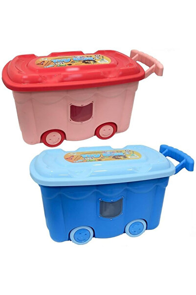 Tuncel Store صندوق ألعاب ملون بعجلات قطعة واحدة-Ak494 (945)