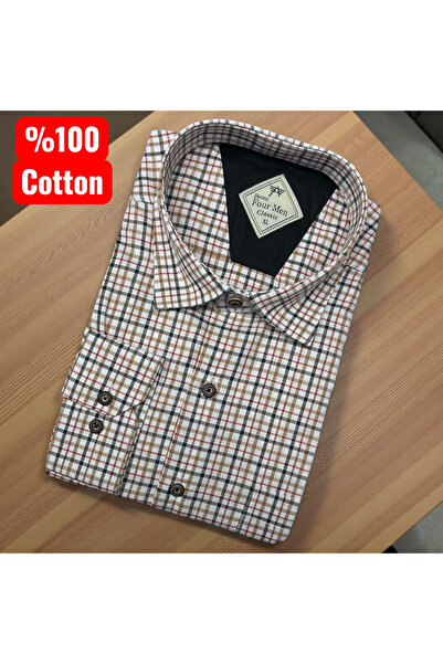 EREN STYLE Βαμβακερό μακρυμάνικο πουκάμισο με μία τσέπη (Κανονική εφαρμογή)