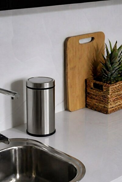 Sas Haus سلة مهملات فاخرة من الكروم سعة 5 لتر مصنوعة من الفولاذ المقاوم للصدأ...