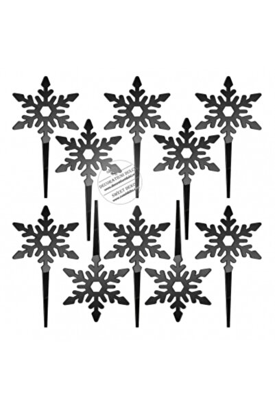 Decoratiuni Dulci Комплект 10 мини фулги, топери плекси - Негру