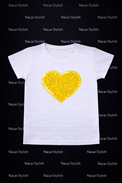 Nacar Kız Çocuk 23 Nisan 29 Ekim Gösteri Kalp Baskılı T-shirt - 23 Nisan Göst...