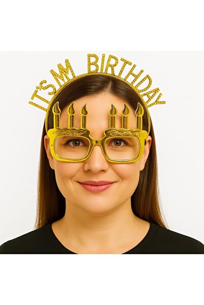 isiltikidsmoda It's My Birthday Written Crown and Candle Shaped Glasses Set G...