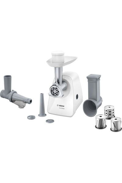 Bosch Masina de tocat MFW2517W, 1,7kg/min, 2 site:3,8/ 8 mm, Storcator rosii,...