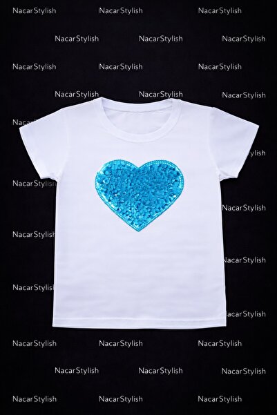 Nacar Kız Çocuk 23 Nisan 29 Ekim Gösteri Kalp Baskılı T-shirt - 23 Nisan Göst...