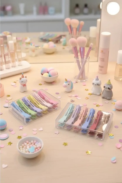 Miniso Saklama Kutulu Basic Serisi Saç Tokaları (12'li Paket)