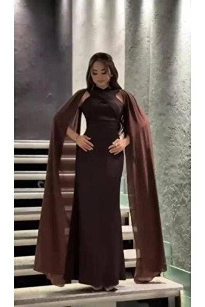 Mazoon Fashion Royal Cape Evening Dress -