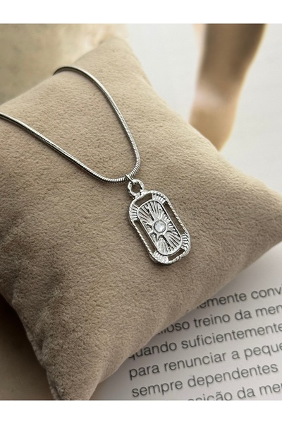 roshel Tarnish Resistant Stainless Steel North Pendant Silver Color Women's N...