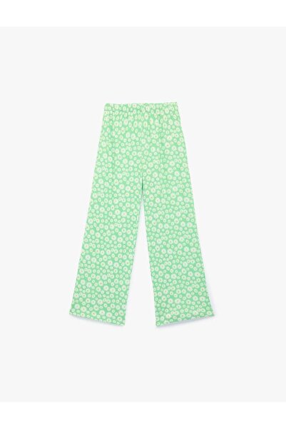 Koton Cvetni dezen Zelene dečije pantalone 6SKG40054AK