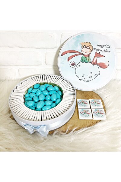 Sweet Story 100 Adet+200 Gr Draje Küçük Prens Model 2 İsme Özel Erkek Bebek D...