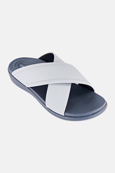 London Fog Men Slip On Arabic Sandals, Light Grey