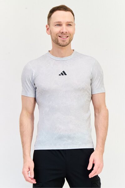 adidas Men Sportswear Fit Short Sleeve Training T-Shirt, Grey