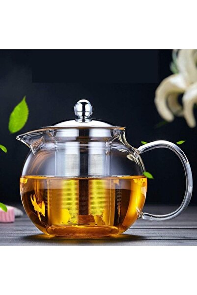 FORHOUSE Borosilicate glass kettle with removable infuser, 650ml, heat-resist...