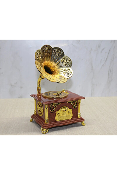 TTT صندوق موسيقى جرامافون بني