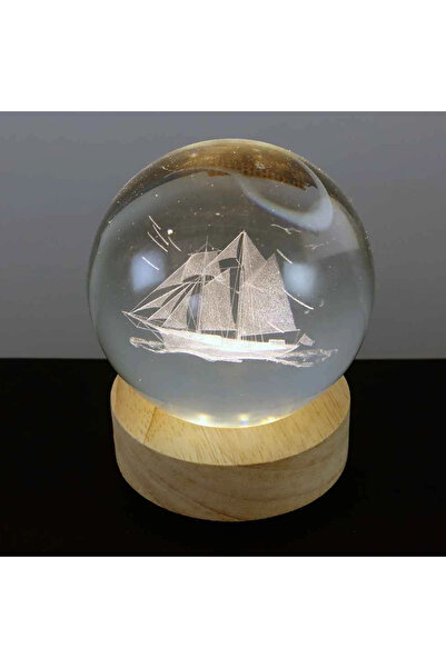 TTT كرة زجاجية مضيئة بتصميم سفينة |   حامل المفاتيح - حل عملي وأنيق للحياة ال...