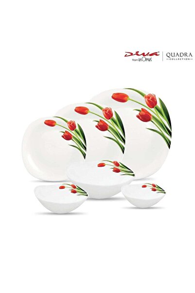 La Opala LaOpala Quadra Dinner Set - 20 Pcs, Blossoms White