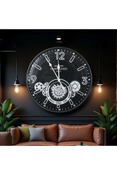 byhodi Wheel Wall Clock with Silver Detail 59 cm