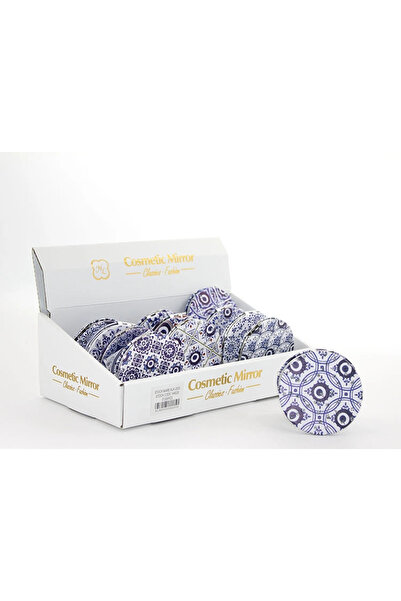 TTT Stoned Evil Eye Beaded Round Hand Mirror Thin