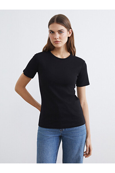 LC Waikiki Sparkling Choices from Shining Store Zero Roba Collar Women's T-Shirt