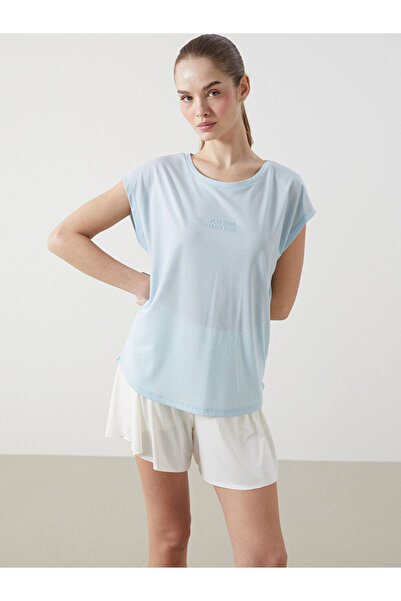 LC Waikiki Xside Active Blue Crew Neck Printed Women's Sports T-Shirt