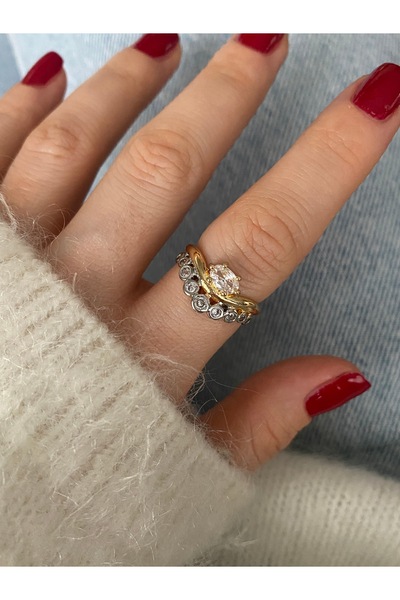 Pinery Jewels Limited Edition - Ellipse Row Single Stone Bottom Adjustable Wo...