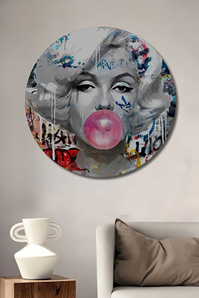 Teona Ahşap Marilyn Monroe Sakızlı Graffiti Sanat Tablosu Ahşap Dekoratif Tab...