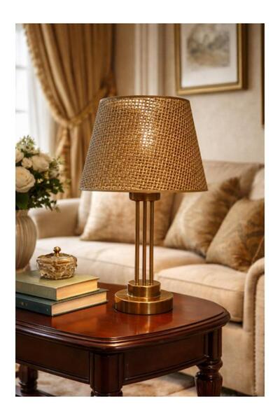 DEDE Tower Lamp Shade Antique Static Painted Brown Rattan with Hat Shape