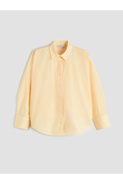 LC Waikiki Από την GÜLİS GİYİM, πουκάμισο Yellow Çiz Ριγέ e oversized p Ποπλί...