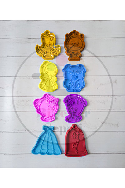 Bi'şeyler Sepeti قالب بسكويت الجميلة والوحش - قطاعة بسكويت الجميلة والوحش 8 أ...