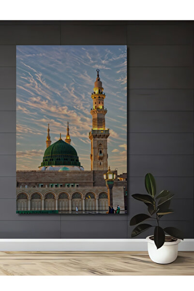 Teona Ahşap Medine Yeşil Kubbe Efsanesi Yağlı Boya Görünümlü Ahşap Dekoratif ...