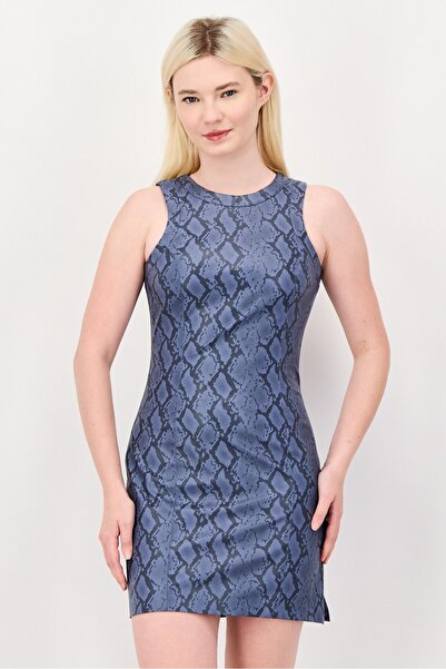 Lime Women Animal Pattern Mini Casual Dress, Multicolor