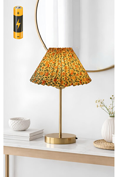 burenze Flower Umbrella Kablosuz Pilli Abajur Desenli Aç Kapa Butonlu Ledli P...