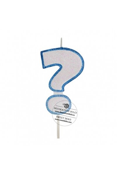 Decoratiuni Dulci Lumanare semnul intrebarii, bleu