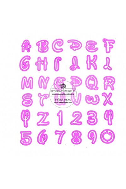 Decoratiuni Dulci Decupatoare litere si cifre font desene