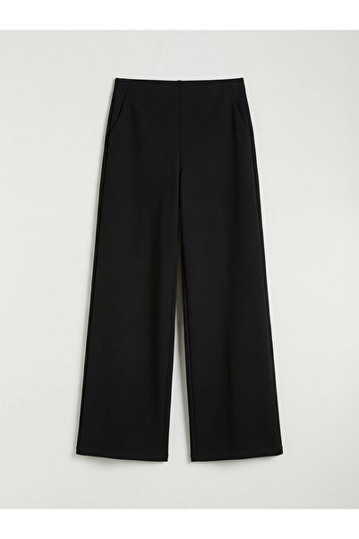 LC Waikiki Black Elastic Waist Wide Leg Women's Sweatpants from Güli̇s Gi̇yi̇m